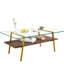 Table basse moderne avec cadre en verre et en métal transparent pour salon
