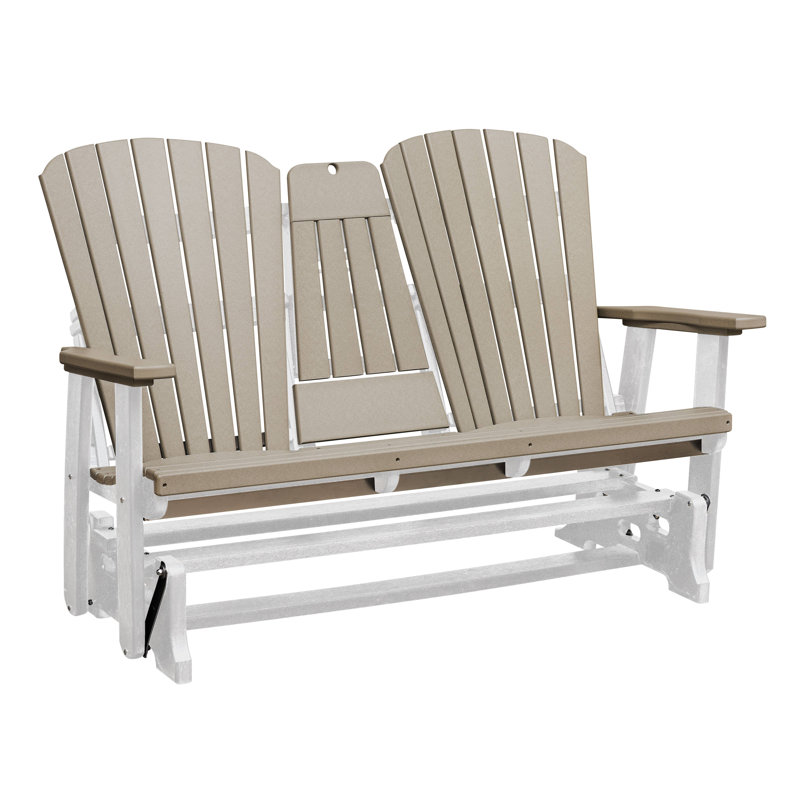 Fauteuil oscillant d'extérieur Bethy, Structure brune / siège en bois vieilli