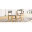 Chaise de salle à manger rustique 4 pièces - Structure en bois massif avec coussin en tissu gris, chaise d'appoint rembourrée pour la cuisine, la salle à manger, le salon, naturel-130557881-130557880