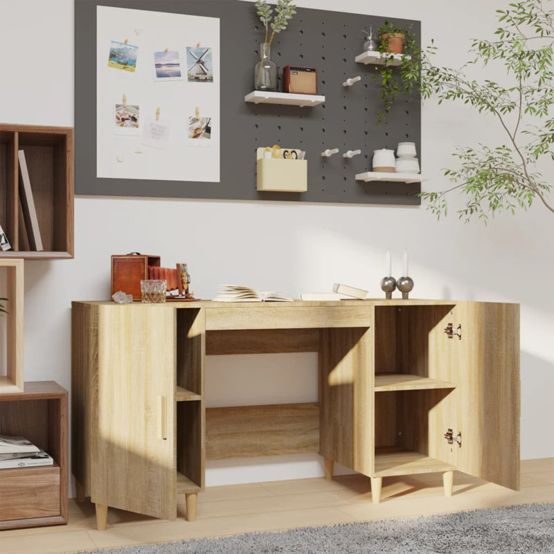 140Cm W Rectangular Computer Desk, Sonoma Oak