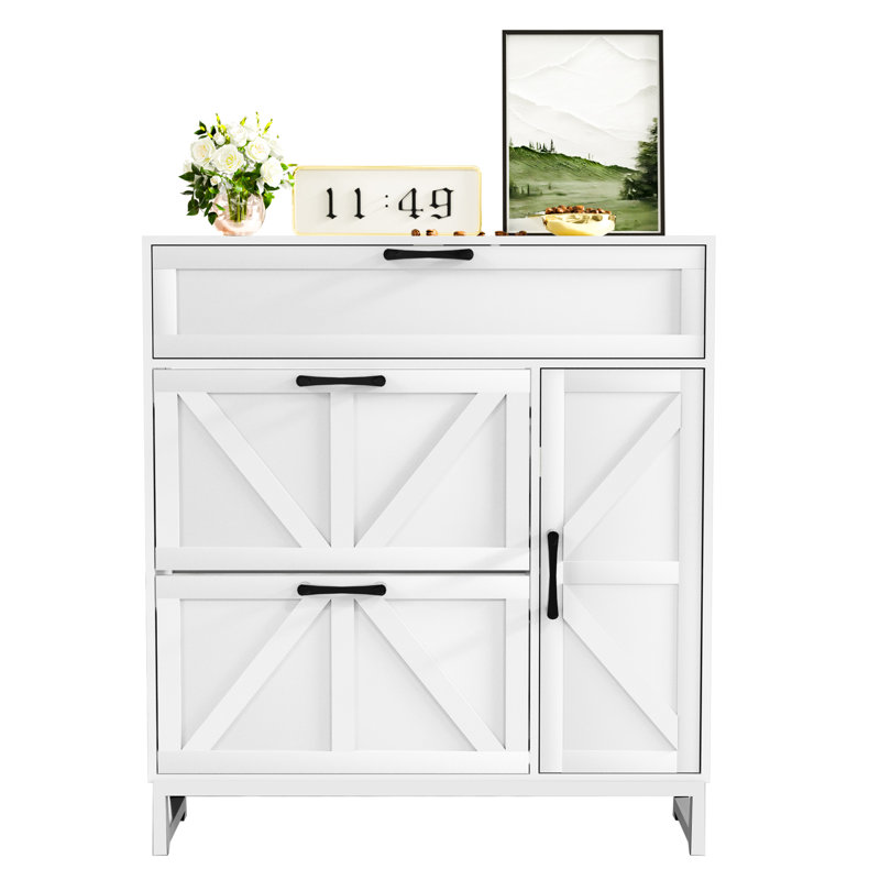 20 Pair Shoe Storage Cabinet, White
