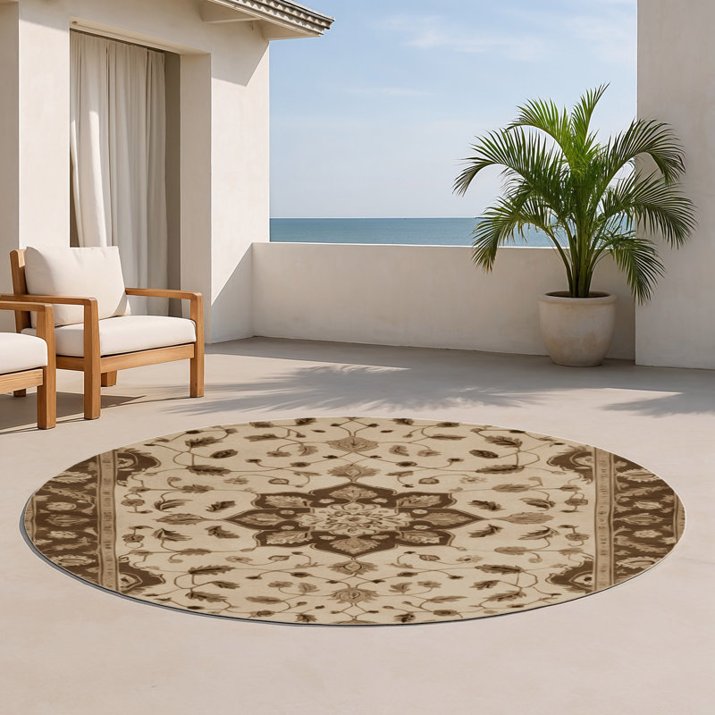 Tapis d'intérieur et d'extérieur Tabriz, Rond 5 pi