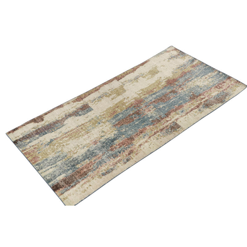 Distressed Homage Wool Abstract Area Rug, Runner 3' x 12'