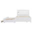 Lit plateforme double en bois avec lit gigogne, tête de lit et tiroirs-487139596