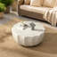 Table basse imperméable 35,43 po pour l'extérieur et l'intérieur, conception durable en ciment MgO, convient aux terrasses, jardins, arrière-cours et salons, blanc cassé