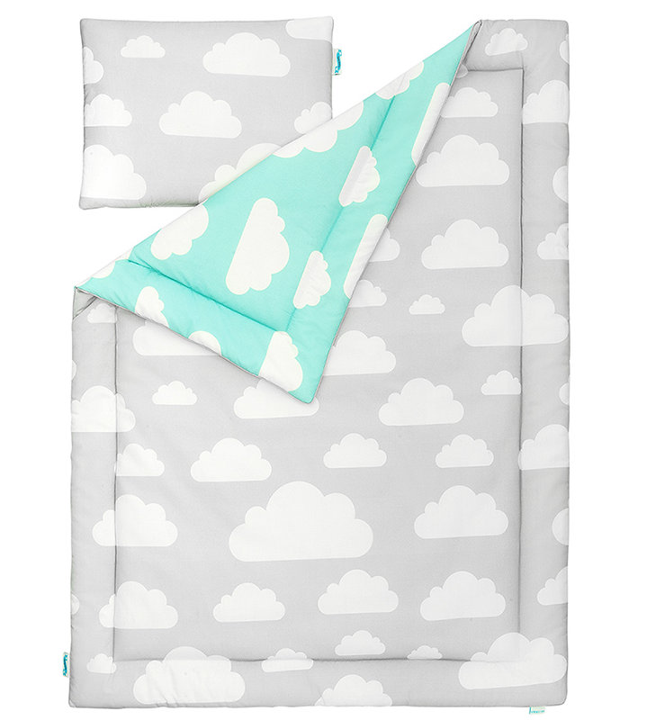 Alma 2 - Piece Cot Bedding Set, Mint/Grey
