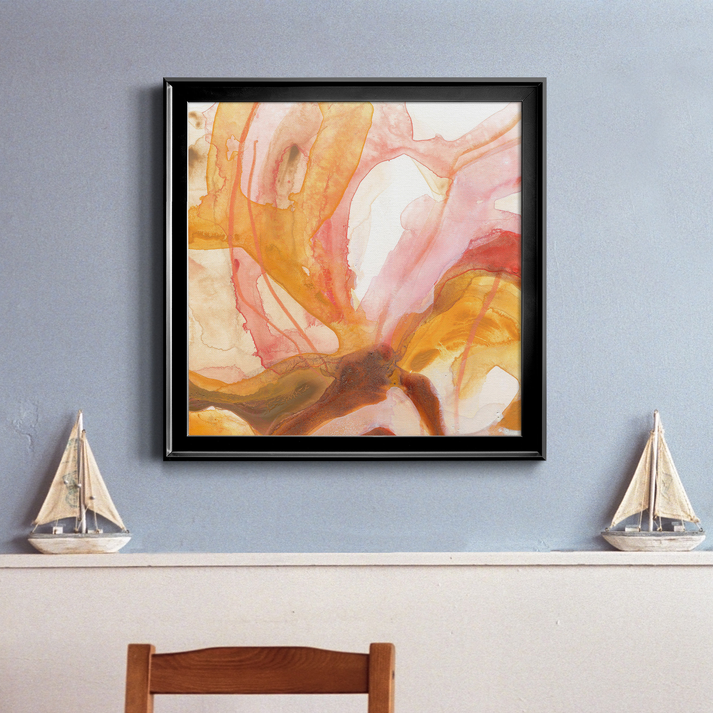 Red Barrel Studio Sunset Marble IV-Premium Framed Print - Ready To Hang ...