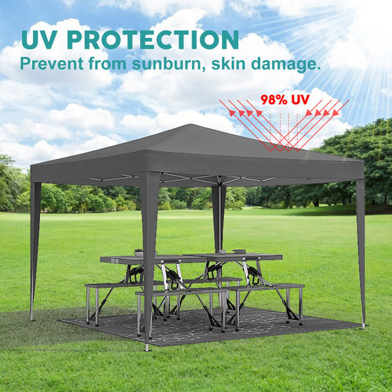 Folding Canopy With 4 Removable Sidewalls Outdoor Event Shelter UPF 50+ Gazebo Portable Tents For Parties Beach Camping Wedding EZ Pop Up Canopy 4Pcs Weight Bag + Carry Bag