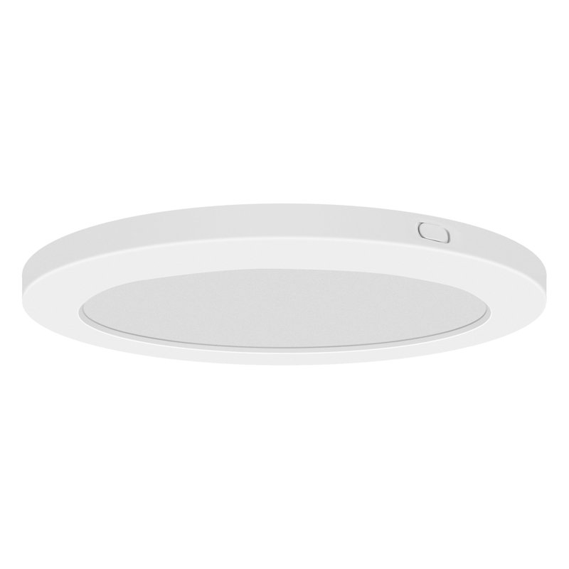 Sparacino Acrylic Flush Mount, 120V, White, 0.5" H x 9" W x 9" D
