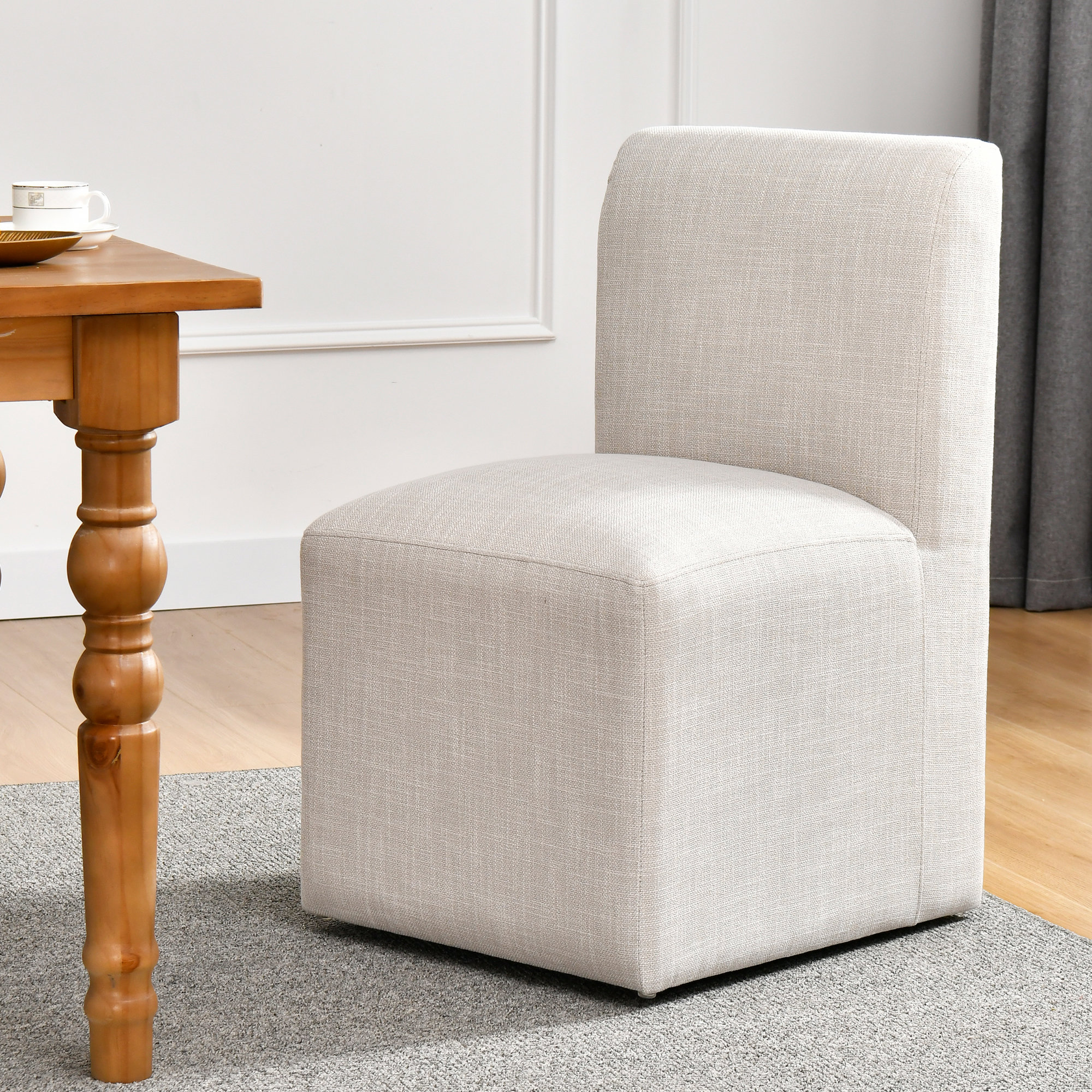 Ebern Designs Ritney Down Fill Modern Dining Chairs Casters Parsons Chair Wayfair