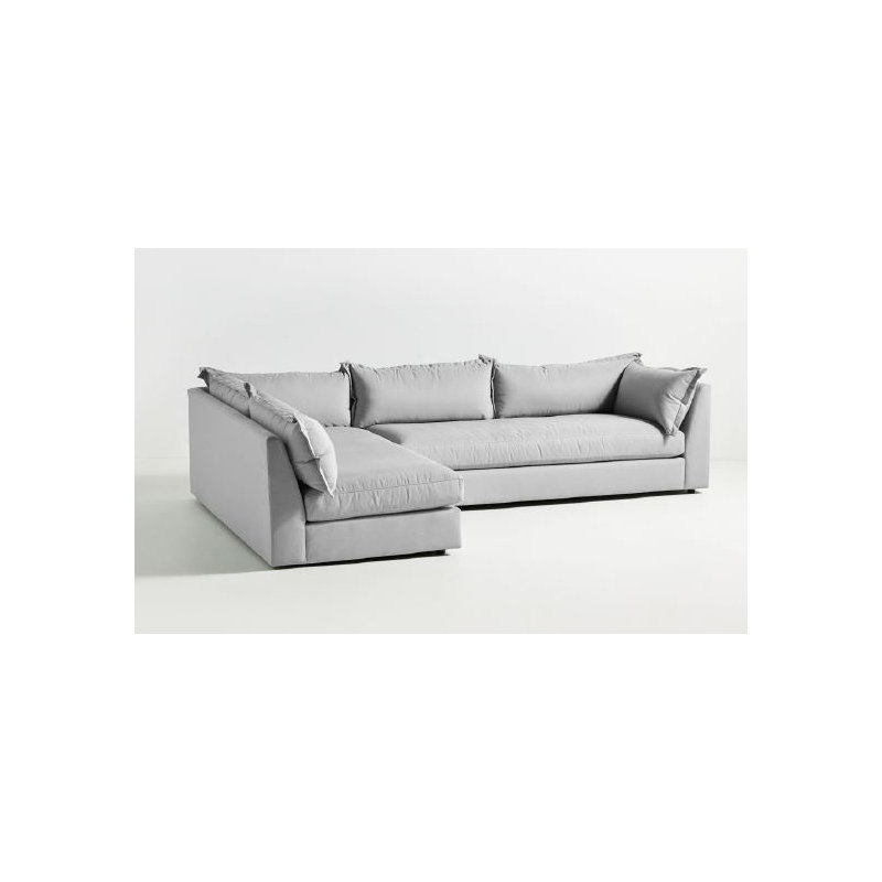 Perrie Sofa with Chaise, Beige/Tan Polyester Blend, Left Hand Facing