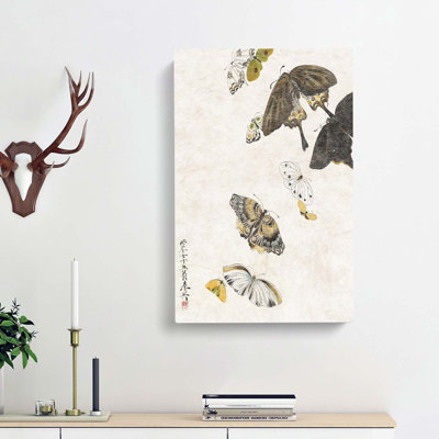 Butterflies by Shibata Zeshin - Wrapped Canvas