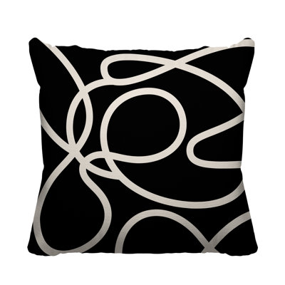 Squiggles Abstract Indoor/Outdoor Throw Pillow