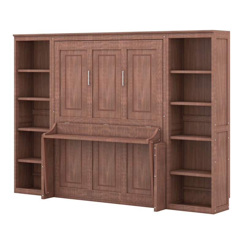 Lit escamotable avec bureau et bibliothèque Murphy, Double
