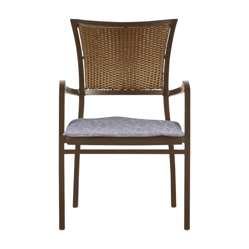 Chaise avec accoudoirs Aire - Alun chêne / Osier résine Raphia, Welt, Cabana à rayures minuit, Chêne / Raphia