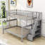 Lit superposé simple en bois avec escalier et rangement-70507698