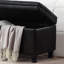 Banc de rangement rembourré capitonné à boutons, banc d'entrée en similicuir avec pieds en bois fuselés, banc de lit