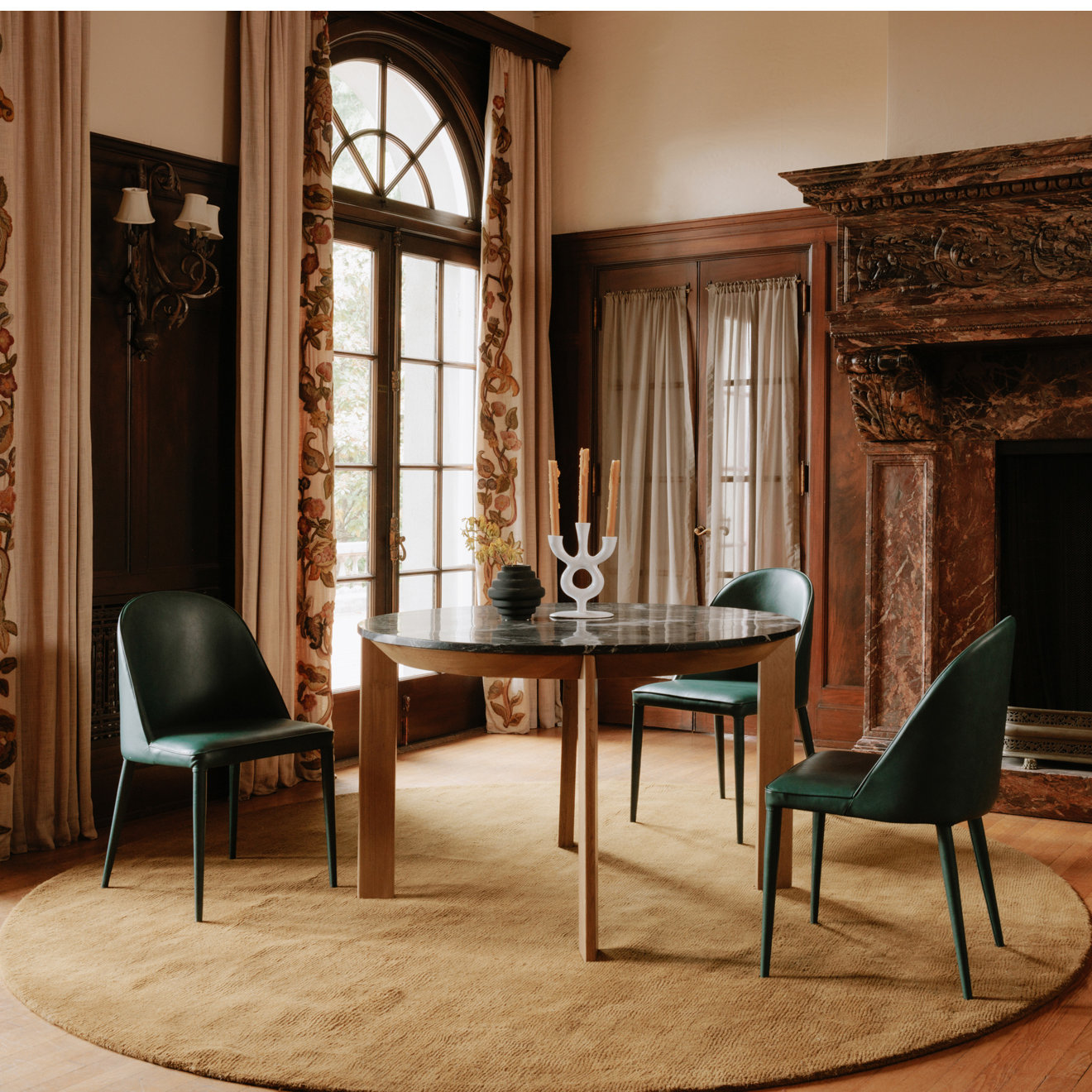Brennon Dining Chair, Dark Teal Faux Leather