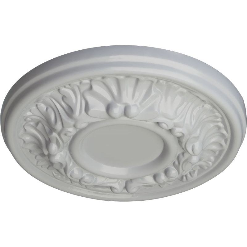 Médaillon de plafond Endurathane Tyrone, DE 16 1/8 po x P 3 1/2 po x P 3/4 po (convient aux auvents jusqu'à 6 3/4 po), deux pièces, apprêté en usine