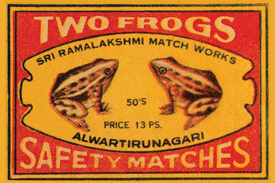 « two grenouilles safety matches safety », affiche rétro