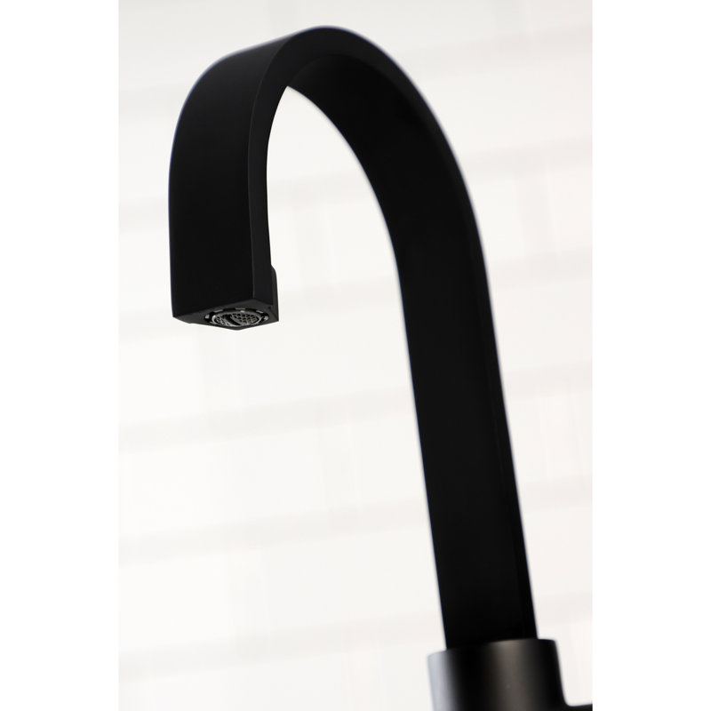 Kingston Brass Continental Single-Handle 1-Hole Deck Mount Bar Faucet, Matte Black, Knob Handle 1