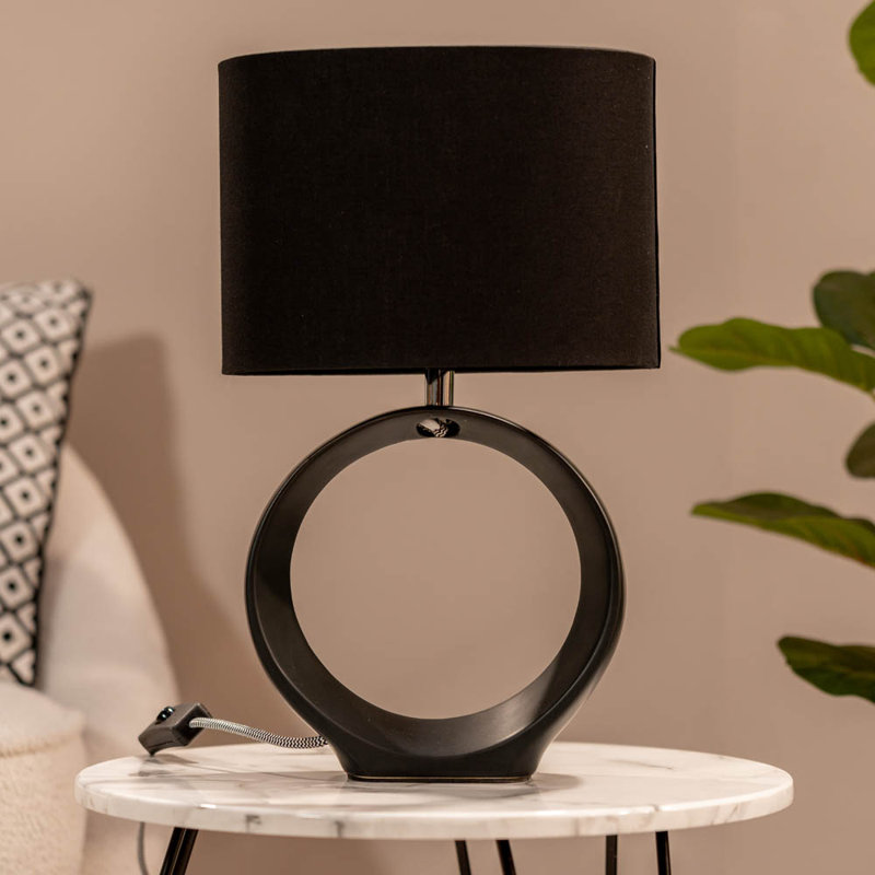 Cabrielle Ceramic Table Lamp, Yes, Black