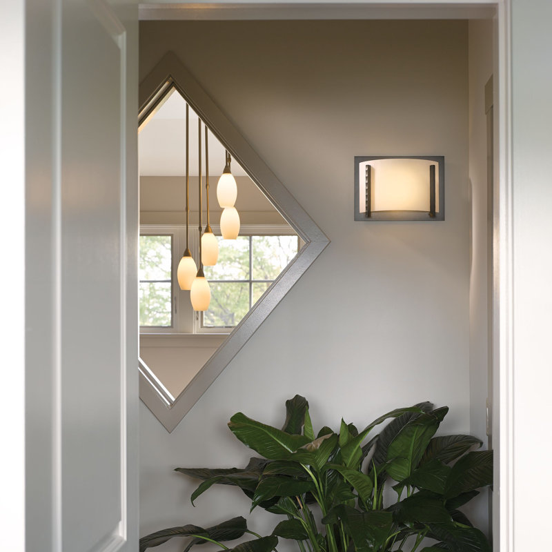 Vertical Bars Forged Flush Mounted Sconce, Vintage Platinum