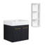 Meuble-lavabo mural moderne en contreplaqué avec lavabo en résine pour un rangement élégant dans la salle de bain