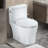 One-Piece Toilet, 16" Elongated Design with Side Flush System, Soft Close PP Seat Cover & Powerful Flush, Ready for Complete Bathroom Installation