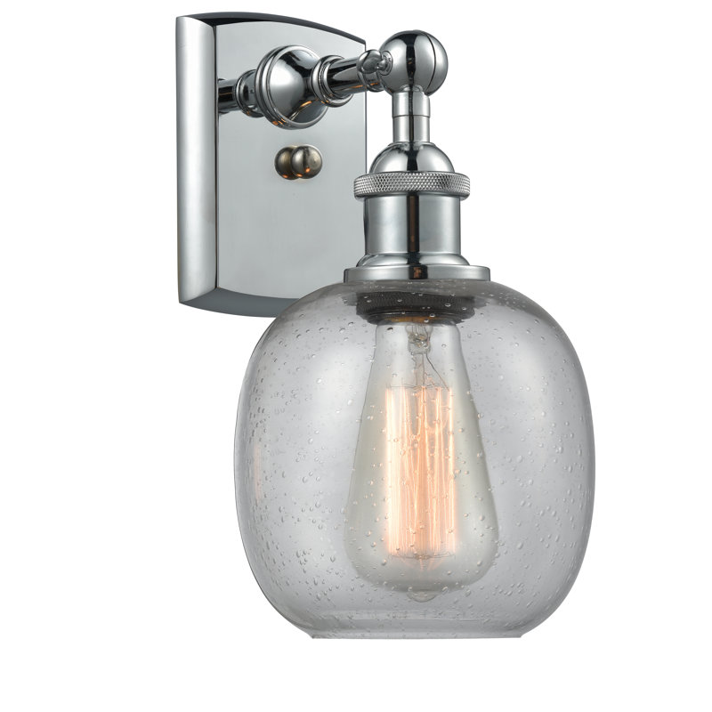 Carlucci Armed Sconce, Polished Chrome, Seedy