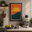 Golden Sun Over Mountain Retro - Wrapped Canvas-366714354-366714364