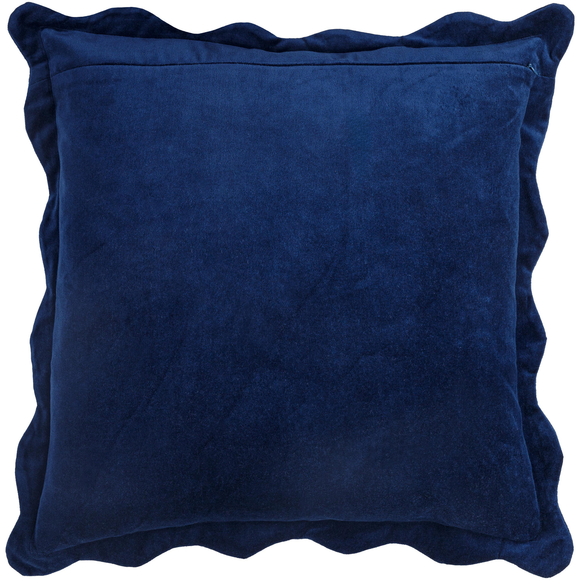 Collier Scalloped Edges Cotton Throw Pillow, Pillow Cover Only - No Insert, Blue, 20"H x 20"W