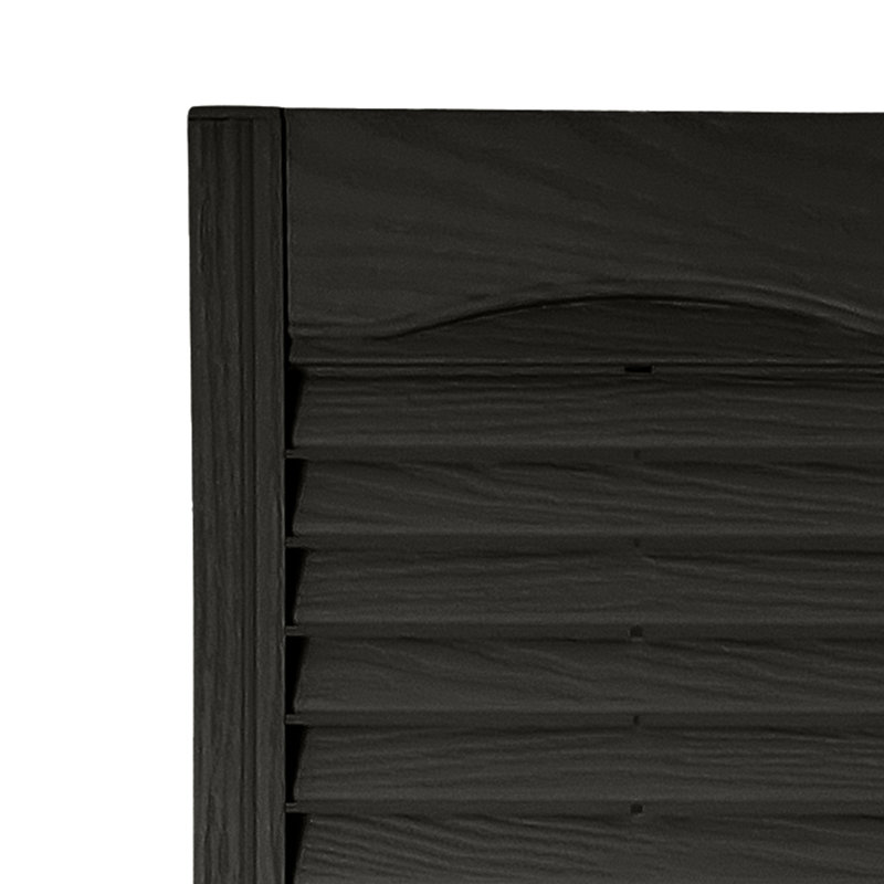 Volet à persiennes sur mesure avec dessus cathédrale, Noir, 43", 10"