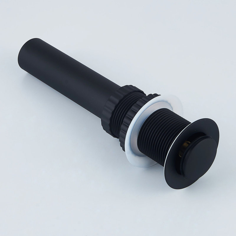 Standard Pop-Up Bathroom Sink Drain Without Overflow, Matte Black