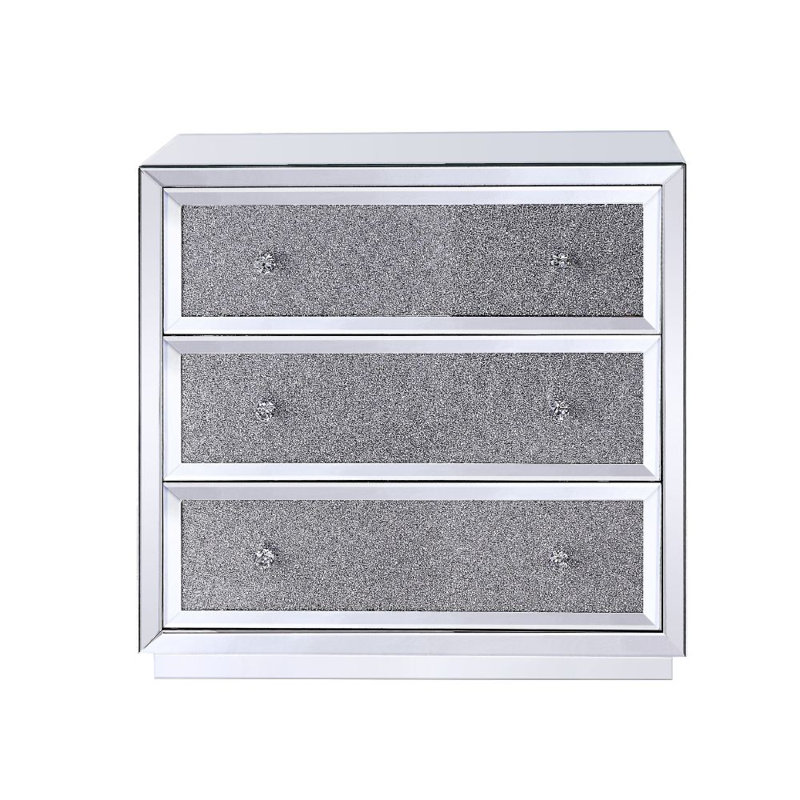 Eargle Glass Floor Shelf 3 - Drawer End Table with Storage