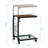Adjustable Height C-Shaped Side Table with Wheels & Storage Basket, Rustic Brown