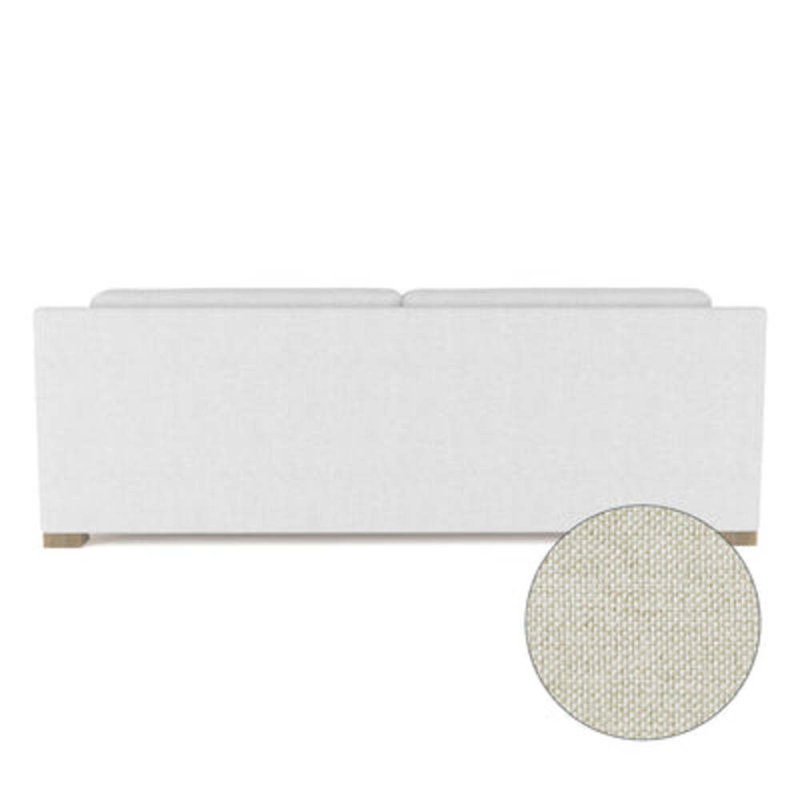 Mercer Track-Arm Sofa, 33.5" H x 84" W x 39" D, Pebble Weave Linen Alabaster, Dark Brown
