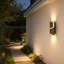 Applique murale d'extérieur à DEL, ensemble de 2 lumières murales modernes avec 3CCT sélectionnables et 10 à 100% à intensité variable, étanche IP44 pour la terrasse, l'entrée, le garage, le porche et le couloir