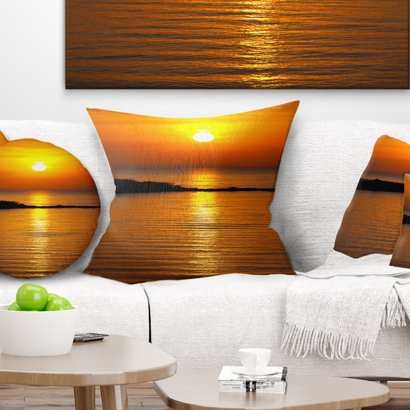 Coussin décoratif magnifiquement réfléchissant au soleil de mer, 18 po x 18 po, Coussin décoratif