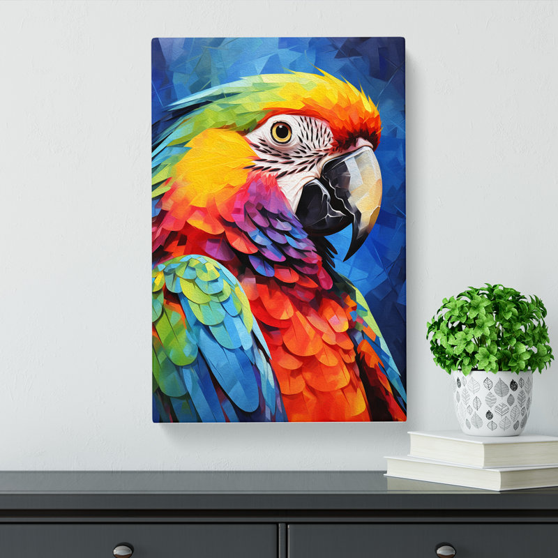 Parrot Abstract - Art Prints - Wrapped Canvas, 60cm H x 40cm W x 3cm D