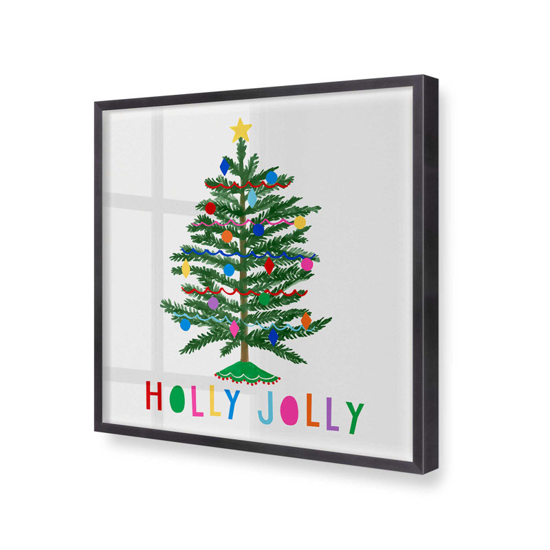 Holly Jolly Christmas Tree, H 13,75 po x l 13,75 po x P 1,25 po, Cadre simple en zinc patiné