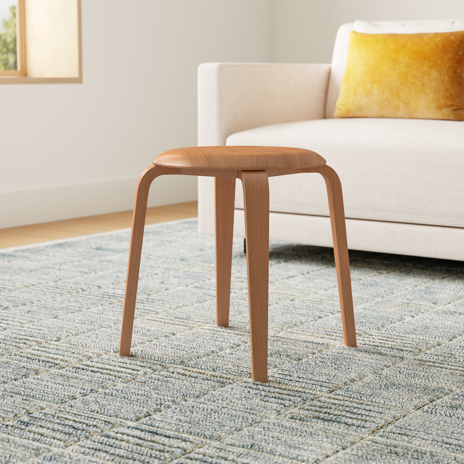 Luella Accent Stool, Walnut