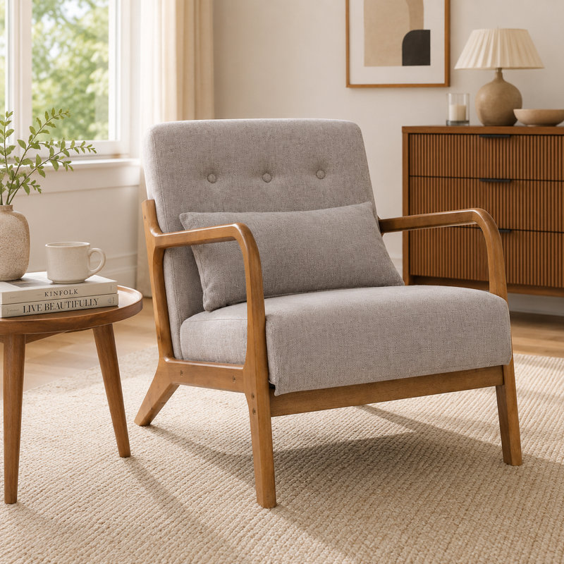 Upholstered Accent Chair, Grey
