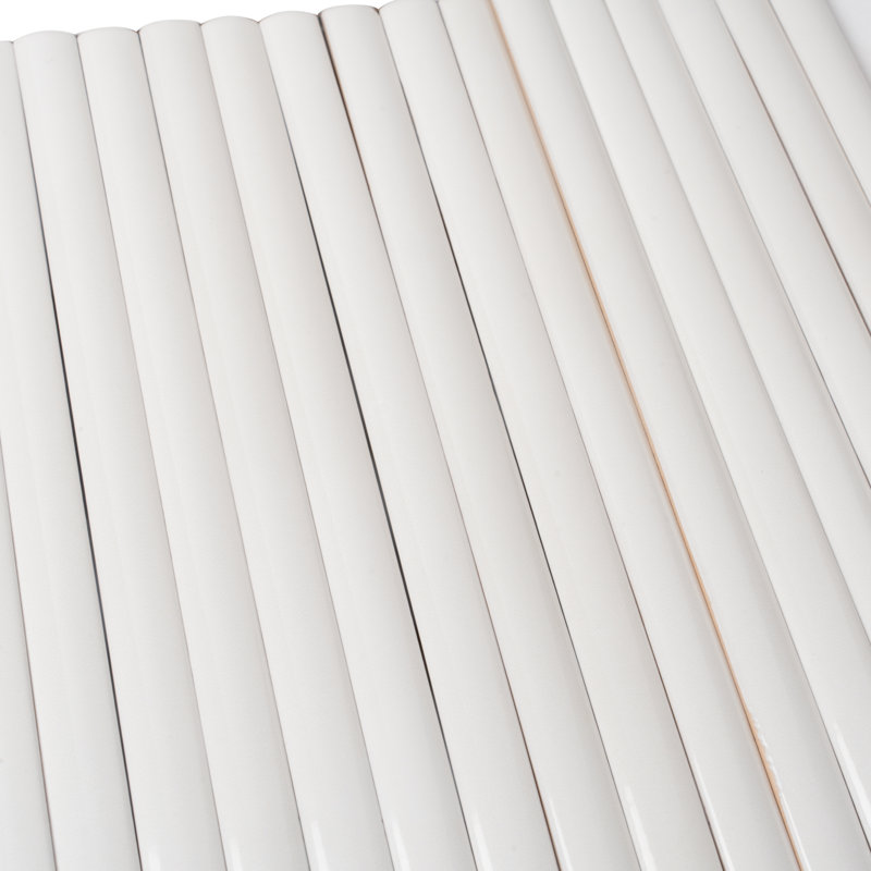 Silken 8" x 0.5" Ceramic Pencil Liner, Ivory White