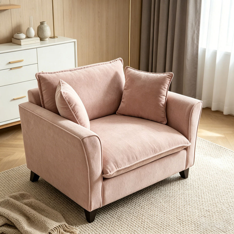 Fauteuil surdimensionné de 46,3 po, Rose