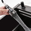 Évier de cuisine Waterfall, cuve simple en acier inoxydable noire, poste de travail multifonctionnel avec robinet de pluie et planche à découper, évier simple en acier inoxydable 30 x 18 po
