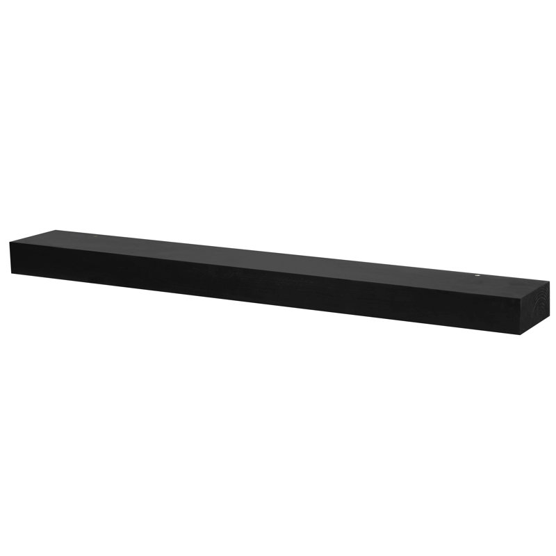Tablette flottante Smooth Timber - Tablette murale et de manteau de cheminée polyvalente, 72", Nuit noire