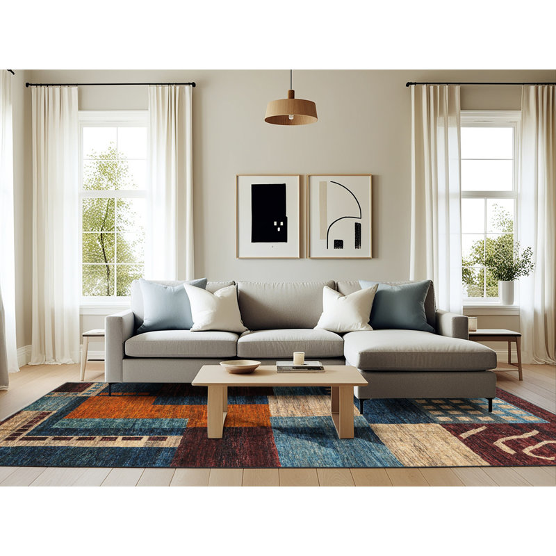 Abstract Indoor Rug, Rectangle 6' x 9'