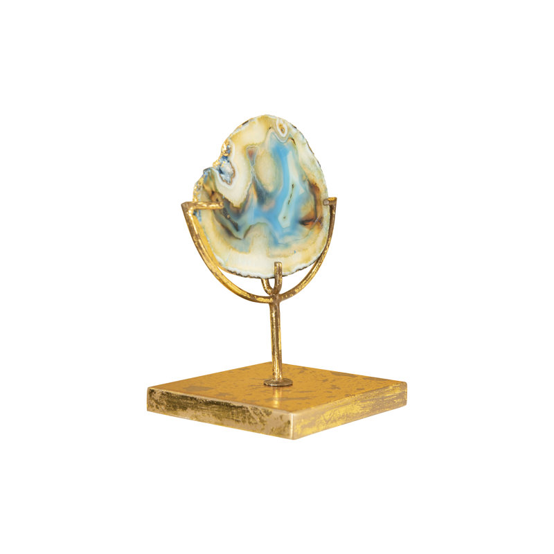 Agate Navasota, Bleu / doré
