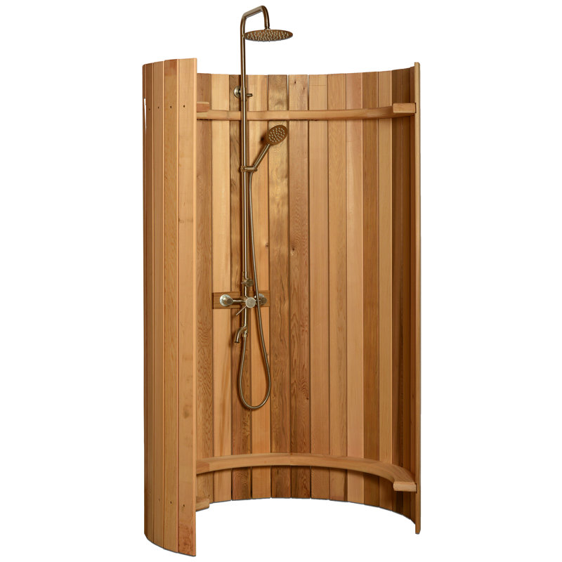 Douche d'extérieur Ellipse en cèdre transparent